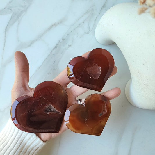 Carnelian Crystal Heart on stand