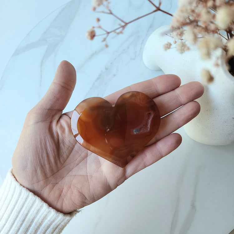 Carnelian Crystal Heart on stand