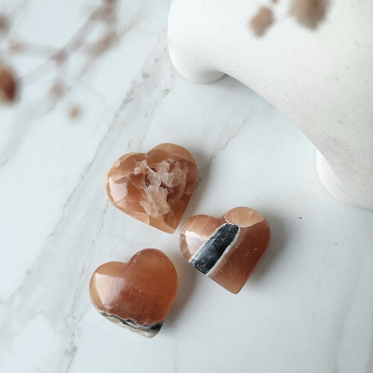 Honey Calcite Crystal Heart