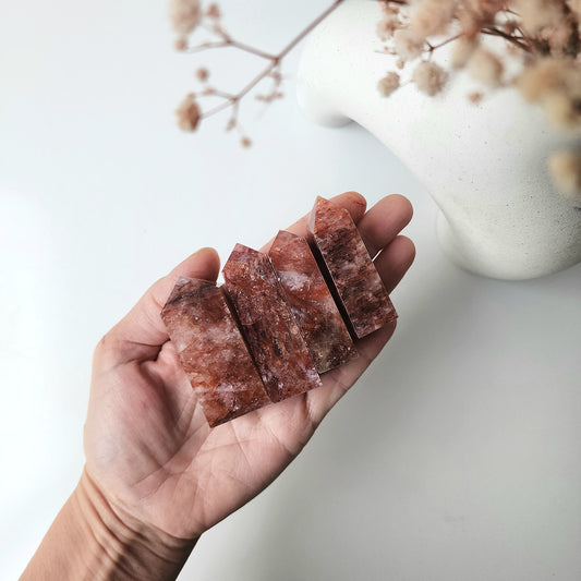 Fire Quartz Crystal Point Tower