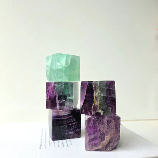 Fluorite Crystal Cube