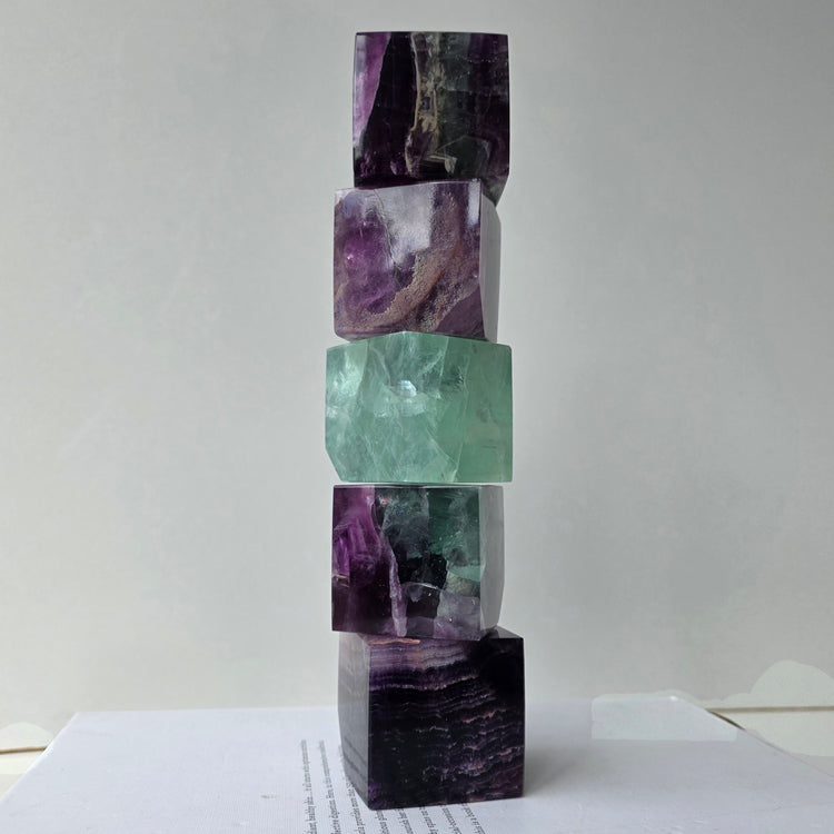 Fluorite Crystal Cube