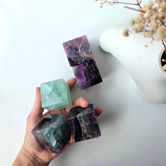 Fluorite Crystal Cube