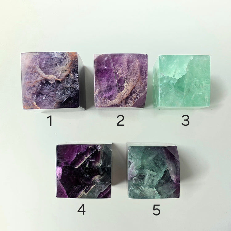 Fluorite Crystal Cube