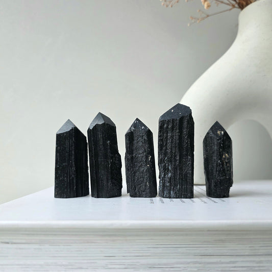 Black Tourmaline Crystal Rough Point Tower