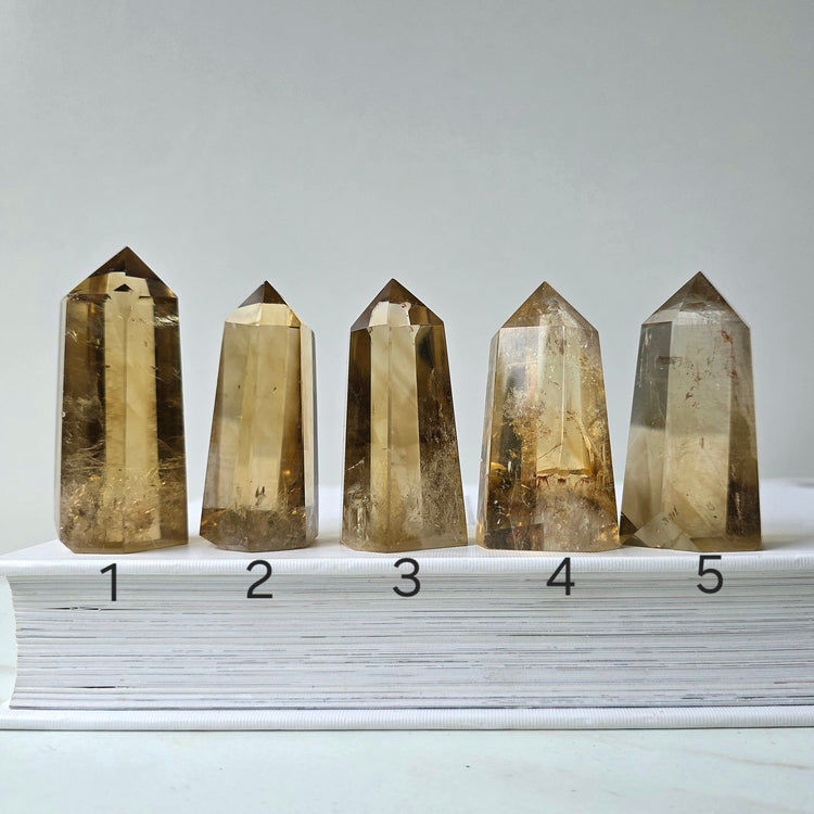 Citrine Crystal Natural Untreated Point Tower AA