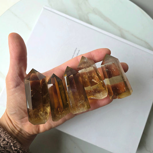 Citrine Crystal Natural Untreated Point Tower AA