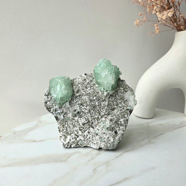 Green Apophyllite Crystal Rare Cluster Collectors Pieces