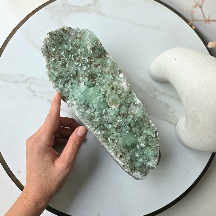 Green Apophyllite Crystal Rare Cluster Collectors Pieces