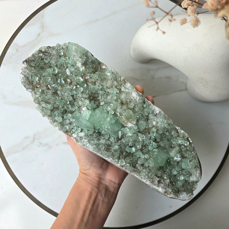 Green Apophyllite Crystal Rare Cluster Collectors Pieces