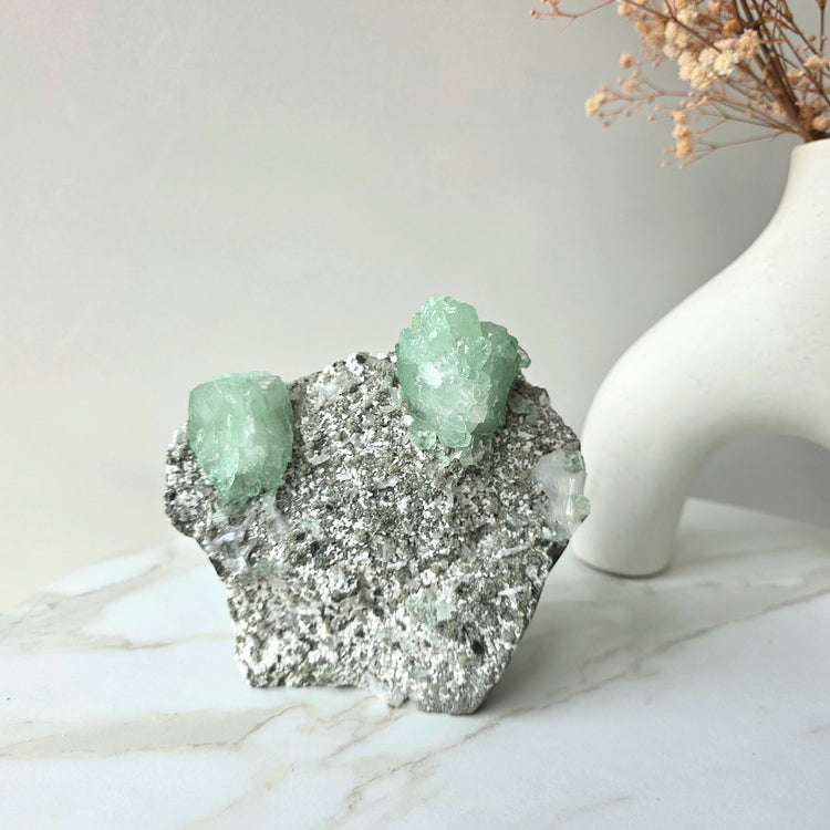 Green Apophyllite Crystal Rare Cluster Collectors Pieces
