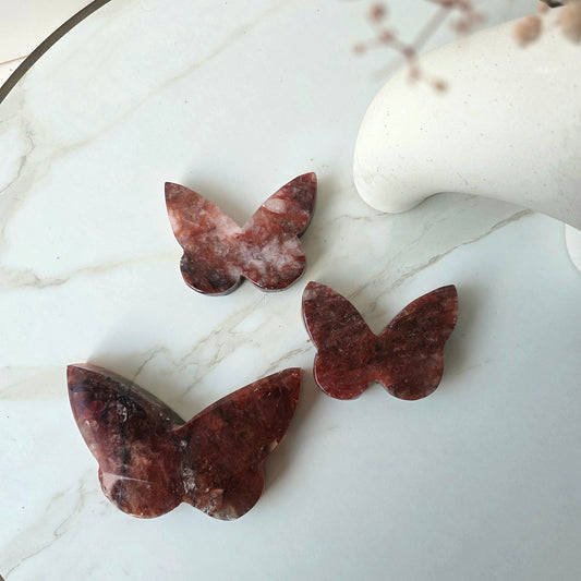 Fire Quartz Crystal Butterfly