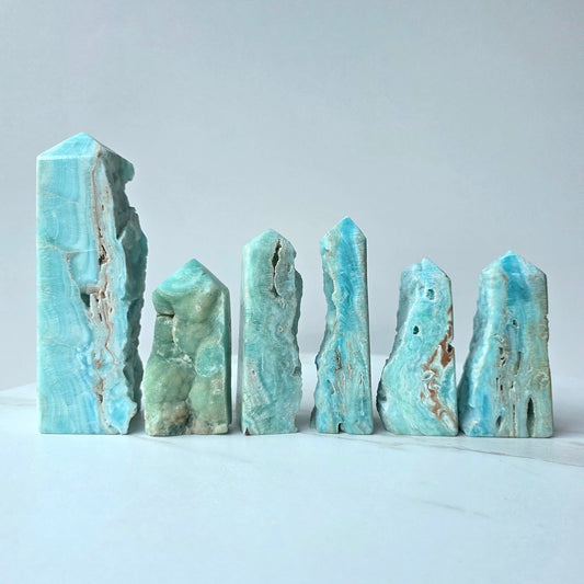 Blue Aragonite Crystal Tower Natural Raw High Quality