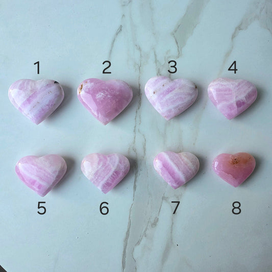 Pink Aragonite Crystal Heart