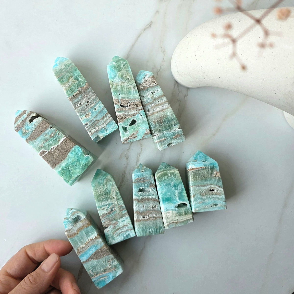 Smithsonite Crystal Natural Point Pakistan High Quality - Crystals and Me | Crystal Candles and Ethically Sourced Crystals