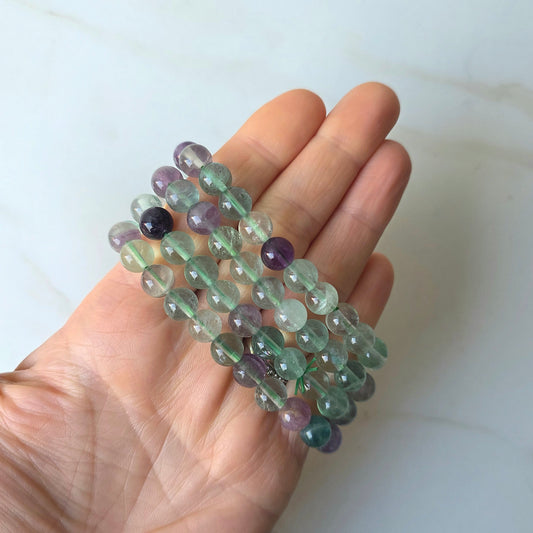 Fluorite Crystal Bead Bracelet
