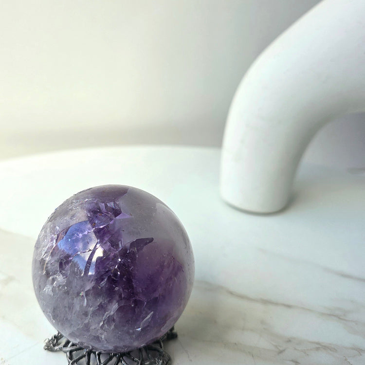 Amethyst Crystal Sphere High Quality AA