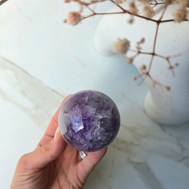 Amethyst Crystal Sphere High Quality AA
