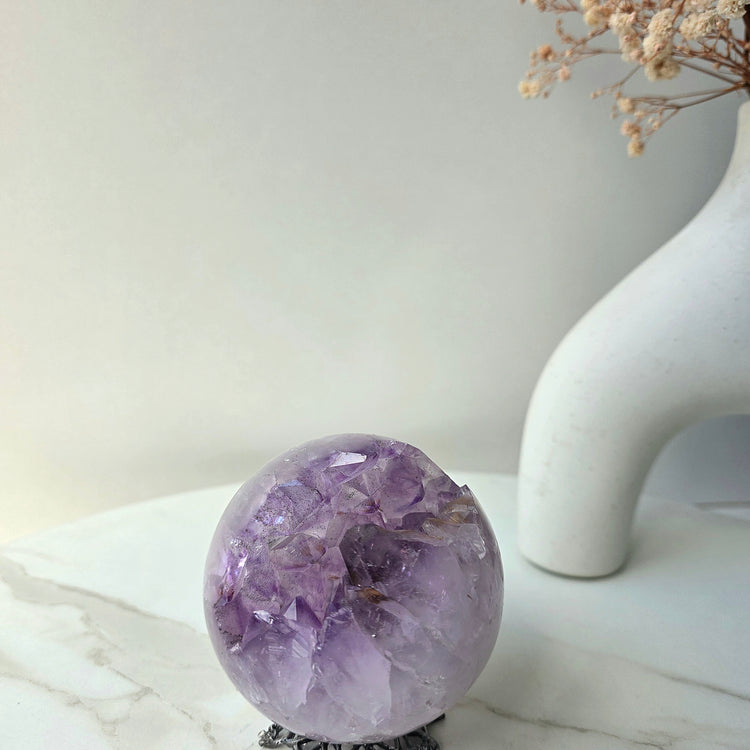 Amethyst Crystal Sphere High Quality AA