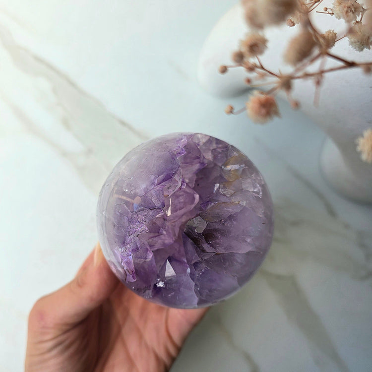 Amethyst Crystal Sphere High Quality AA
