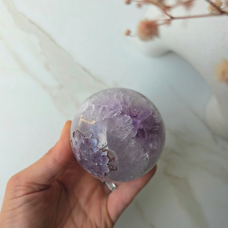 Amethyst Crystal Sphere High Quality AA