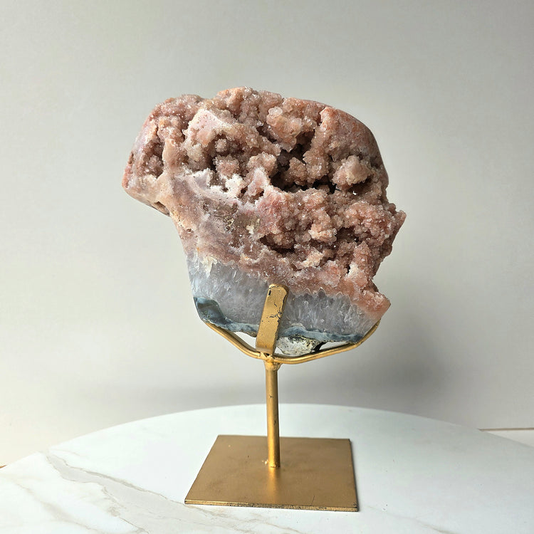 Pink Amethyst Crystal Cluster on Stand XL