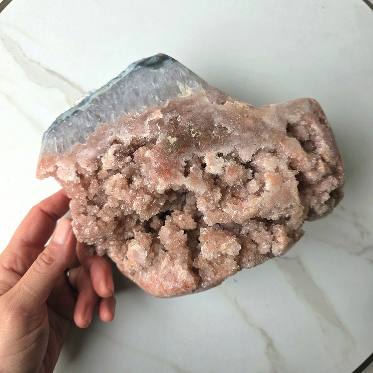 Pink Amethyst Crystal Cluster on Stand XL