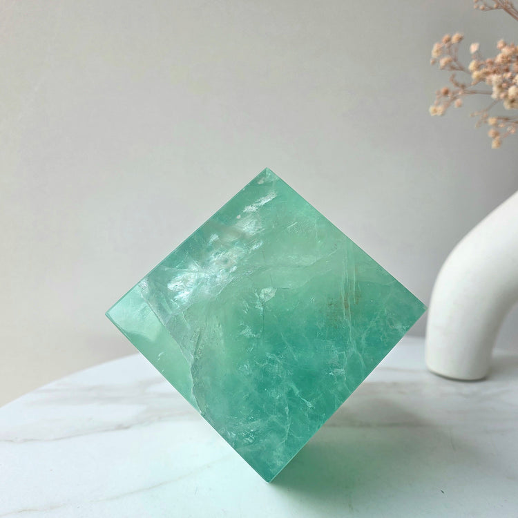 Green Fluorite Crystal Cube High Quality XL