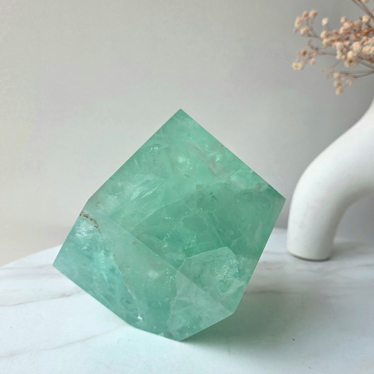 Green Fluorite Crystal Cube High Quality XL