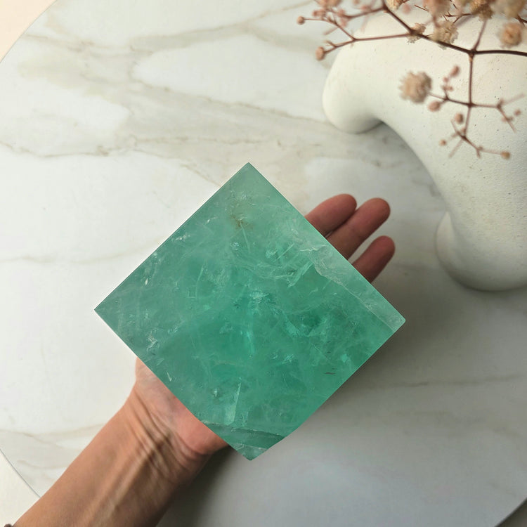 Green Fluorite Crystal Cube High Quality XL