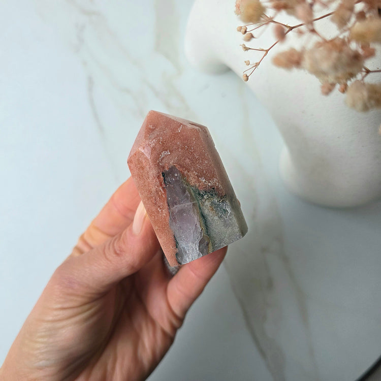 Pink Amethyst Crystal Point Tower