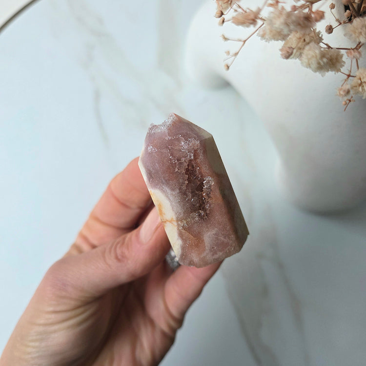 Pink Amethyst Crystal Point Tower