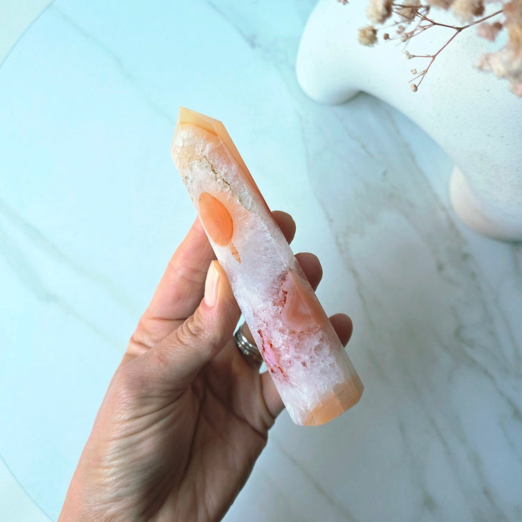 Carnelian Crystal Tower Point Obelisk Natural with Druze High Quality