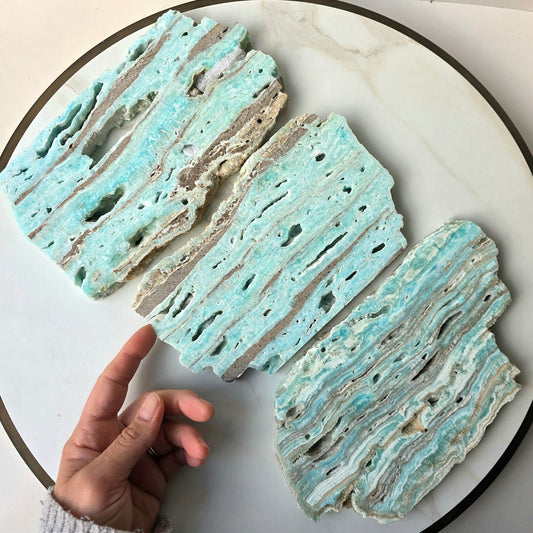 Caribbean Calcite Crystal Slab Slice High Quality