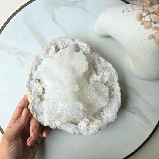 Clear Quartz Geode Bowl XL