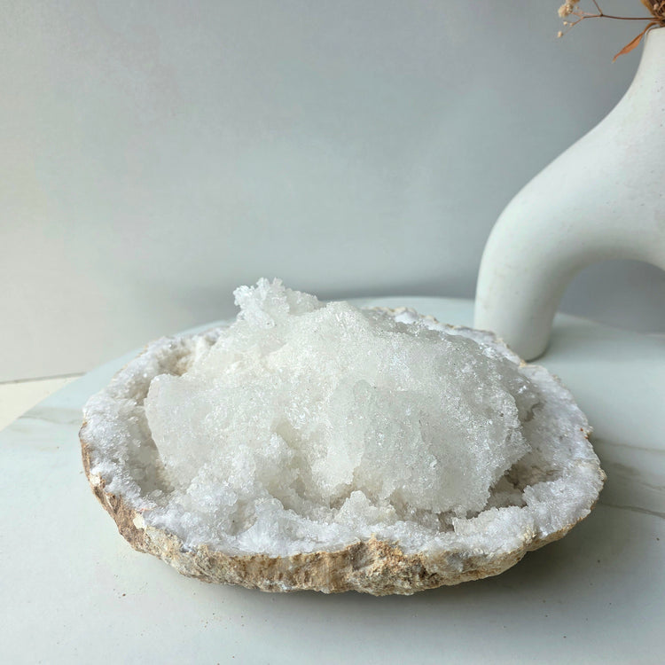 Clear Quartz Geode Bowl XL