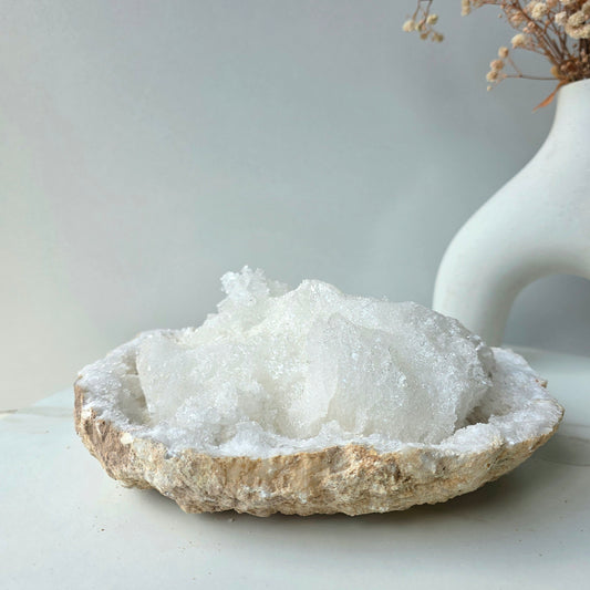 Clear Quartz Geode Bowl XL