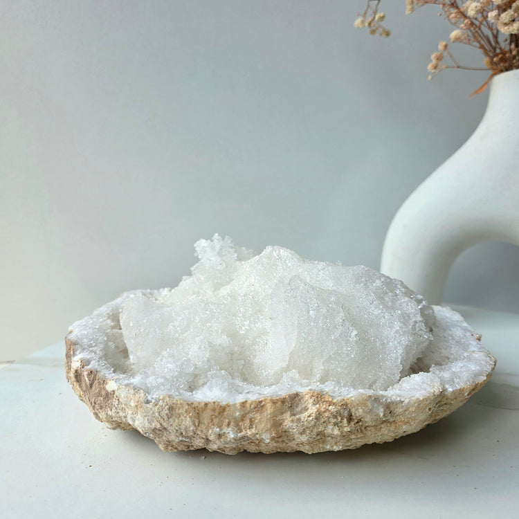 Clear Quartz Geode Bowl XL