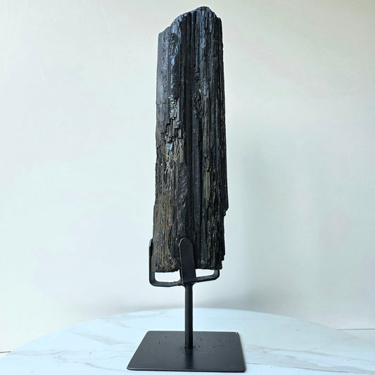 Black Tourmaline Crystal Statement XL on Stand High Quality