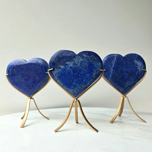Lapis Lazuli Crystal Heart on Stand