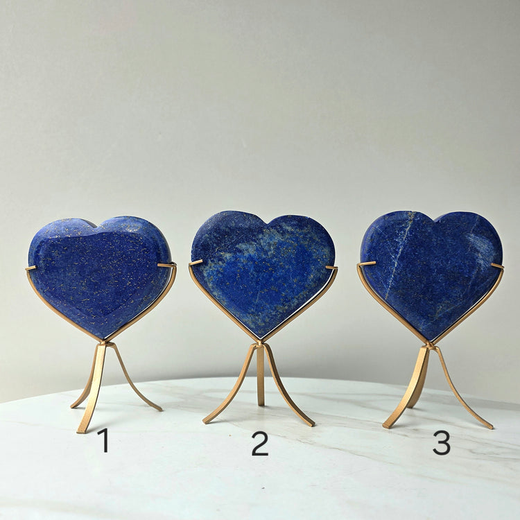Lapis Lazuli Crystal Heart on Stand