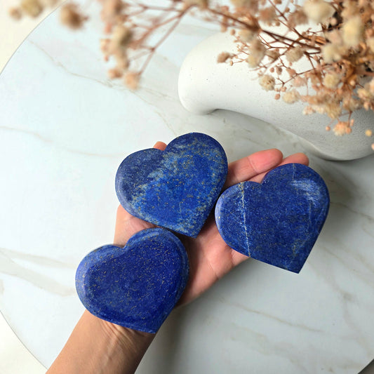 Lapis Lazuli Crystal Heart on Stand