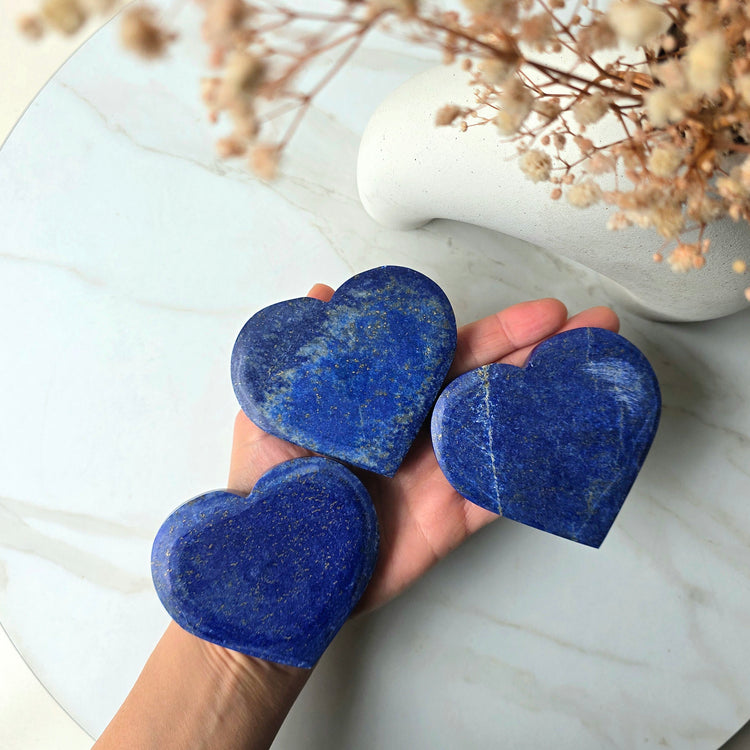 Lapis Lazuli Crystal Heart on Stand