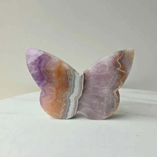 Amethyst Crystal with Lace Agate Butterfly XL