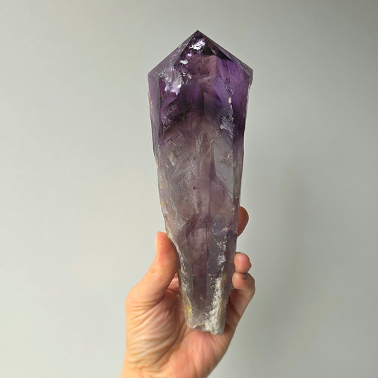 Amethyst Crystal Natural Rough Point on Stand