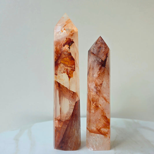 Fire Quartz Hematoid Quartz Crystal Tower