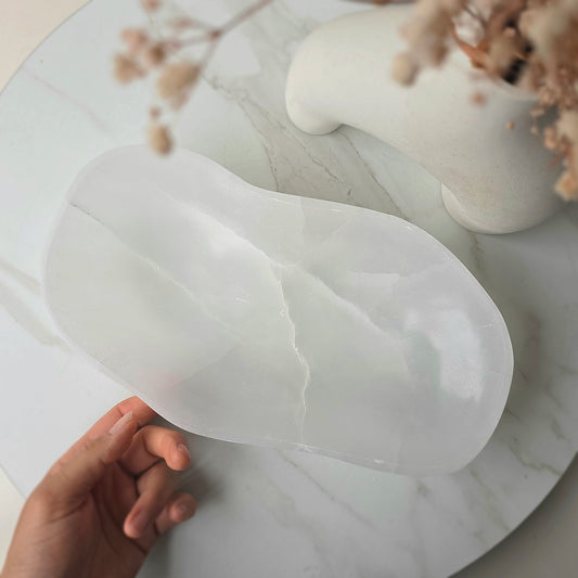 Selenite Crystal Platter Dish Bowl