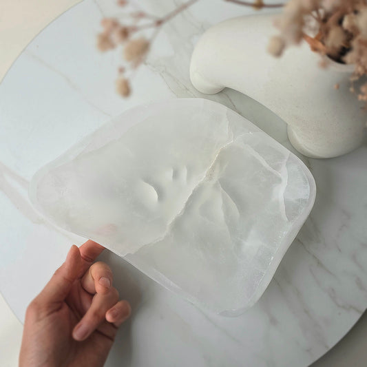 Selenite Crystal Platter Dish Bowl
