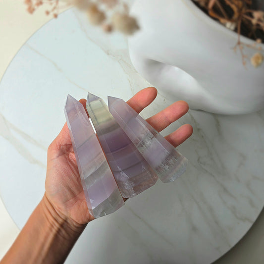 Lavender Fluorite Crystal Tower Point