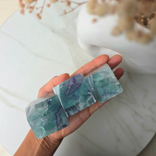 Rainbow Fluorite Crystal Cube
